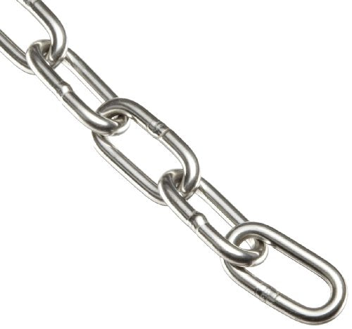 Campbell 0190424 316L Stainless Steel Chain On Reel, Bright, 532 Trade, 0156 Diameter, 50 Length, 500 Lbs Load Capacity