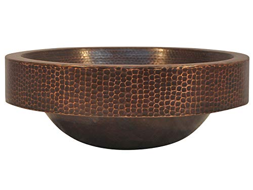INNOVA COPPER ROUND SPECIAL BATH SINK WITH APRON 15X15X5.5 G18 DARK BROWN