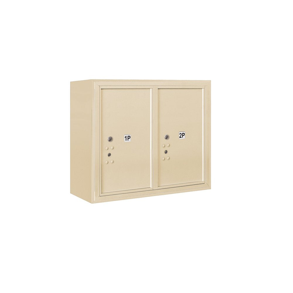 6 Door High Surface Mounted 4C Horizontal Parcel Locker with 2 Parcel Lockers in Sandstone with Private Access