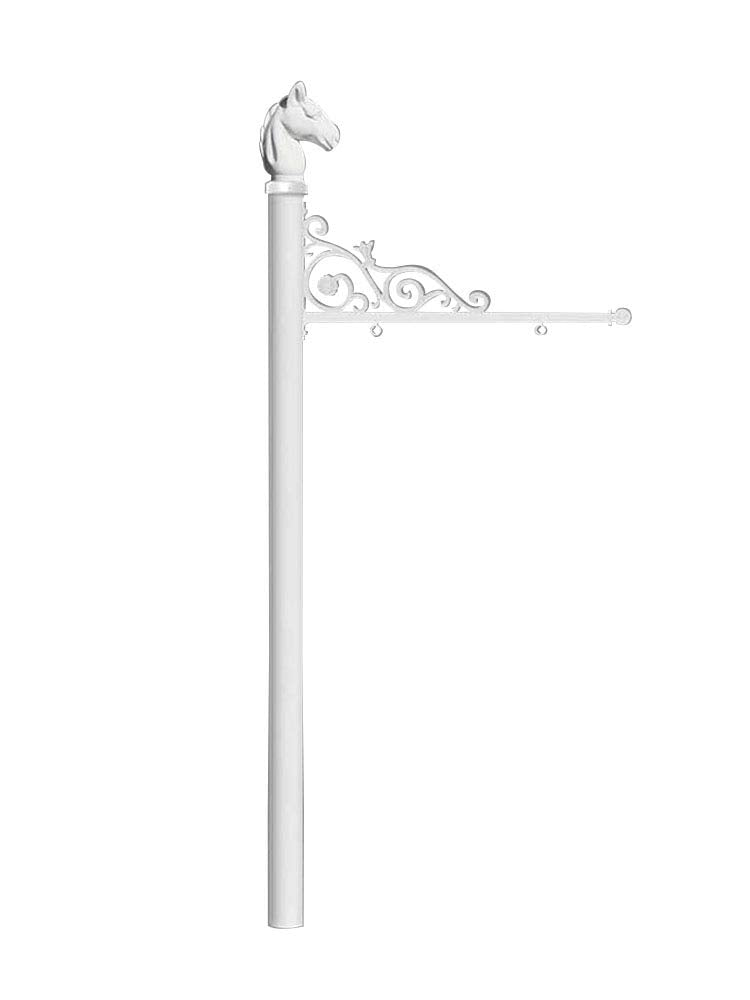 Prestige Real Estate Sign System with Horsehead Finial, NO BASE in White color