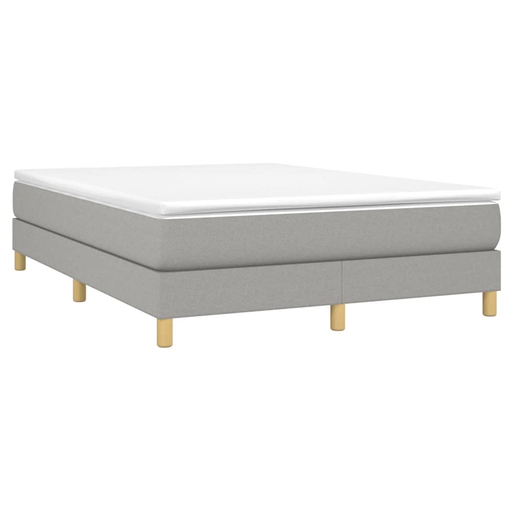 vidaXL Box Spring Bed Frame Light Gray 59.8x79.9??Queen Fabric