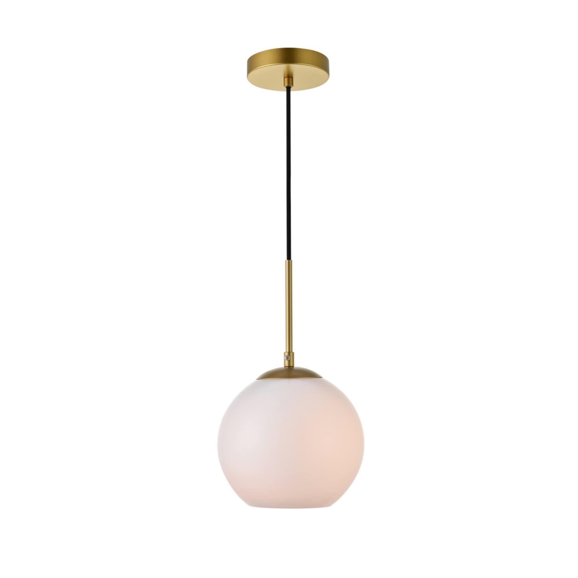 Baxter 1 Light Brass Pendant With Frosted White Glass