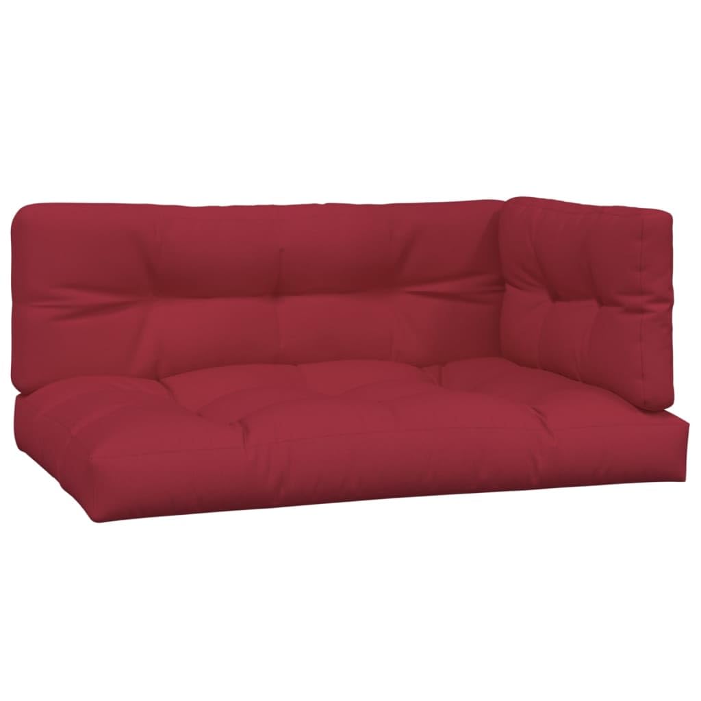 vidaXL Pallet Sofa Cushions 3 pcs Wine Red