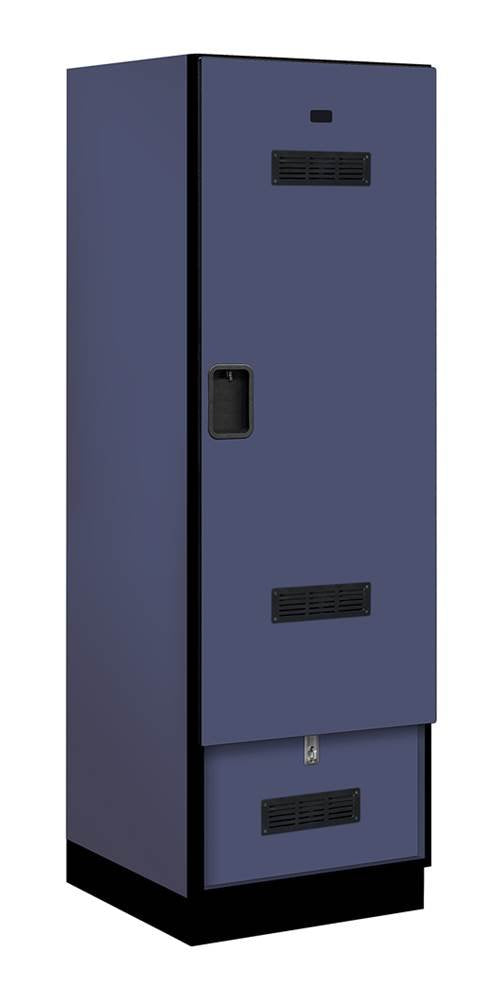 24 Wide Designer Wood Gear Locker - 6 Feet High - 24 Inches Deep - Blue