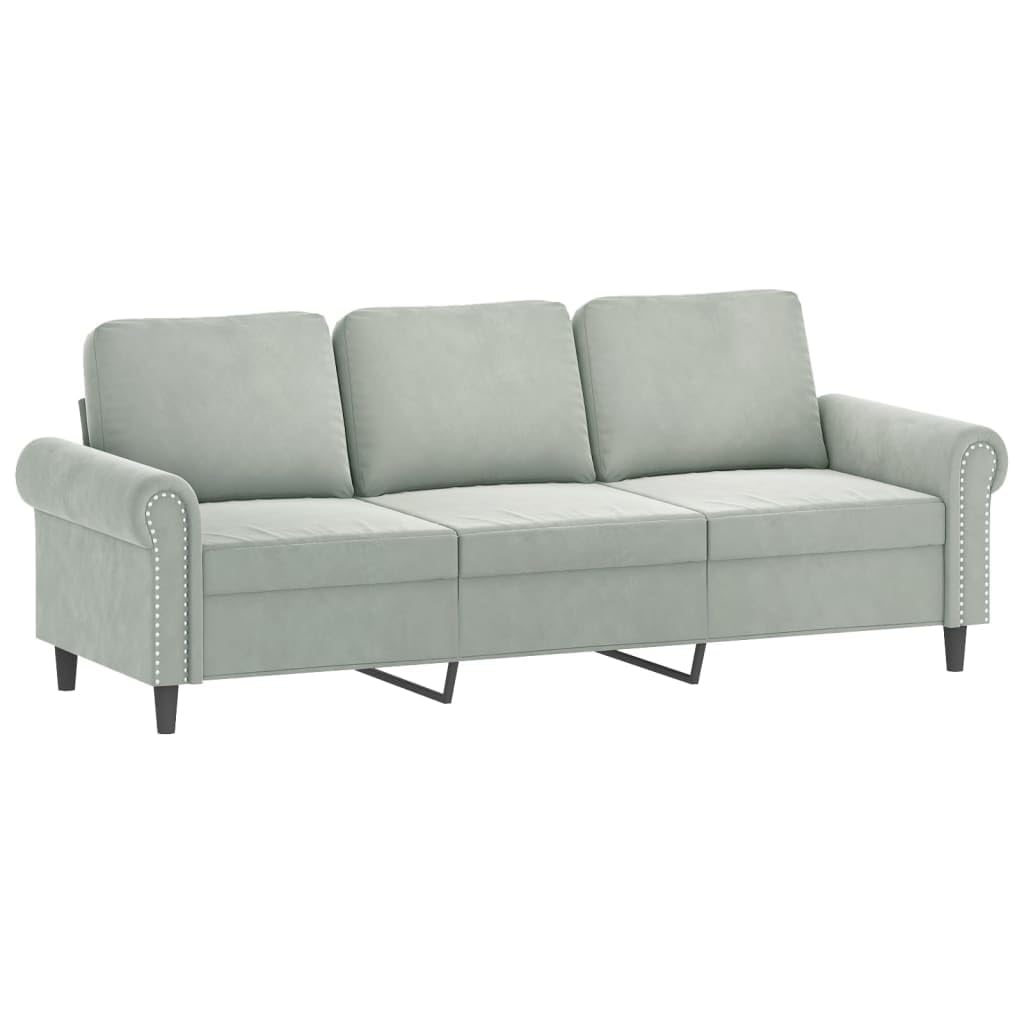 vidaXL 3-Seater Sofa Light Gray 70.9 Velvet"