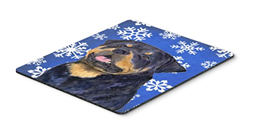 Carolines Treasures Ss4662Mp Rottweiler Winter Snowflakes Holiday Mouse Pad, Hot Pad Or Trivet, Large, Multicolor