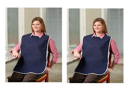 Waterproof Shirt Saver Bib  - Size -Large (27 x 23”) - Navy Color - Pack of 2
