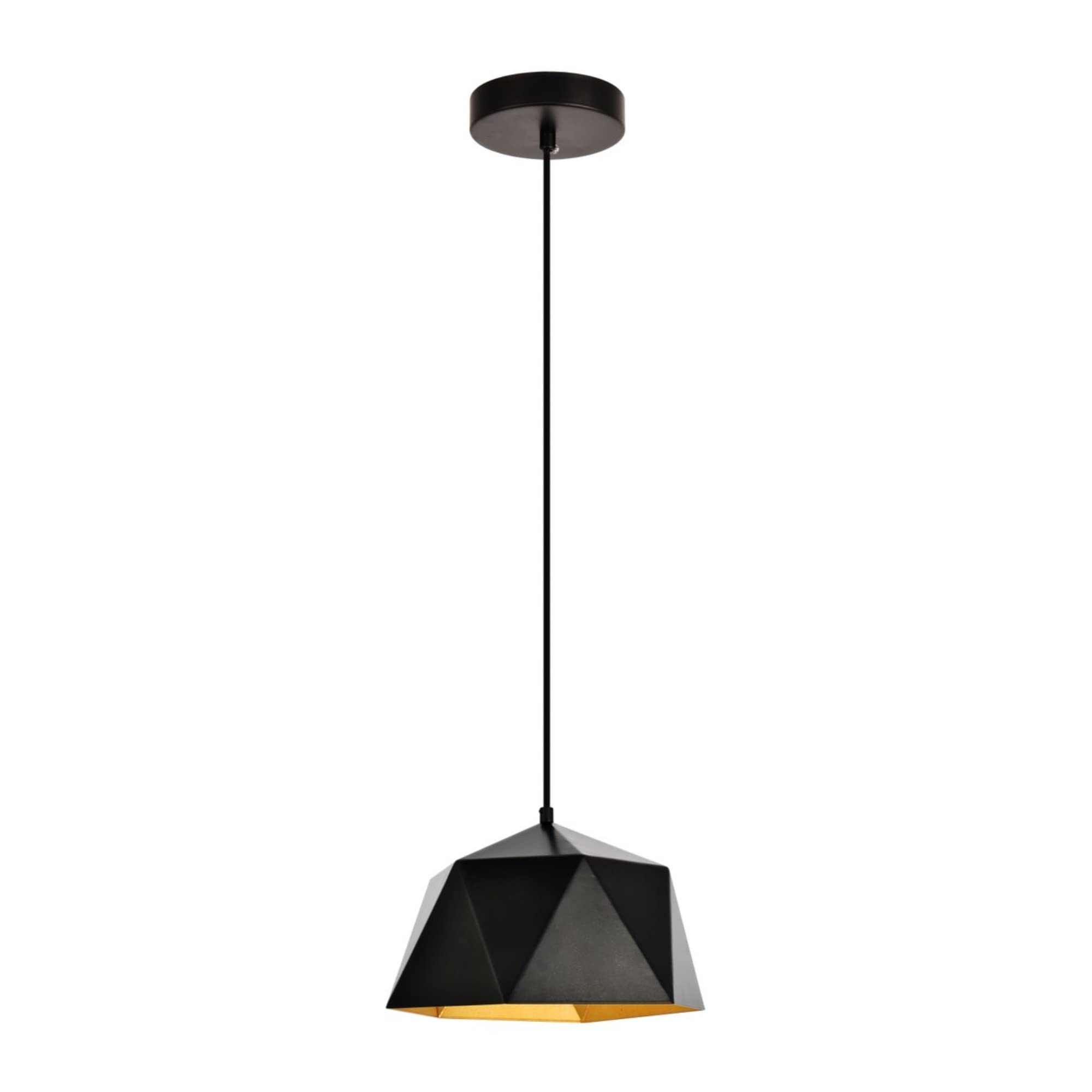 Elegant Ldpd2079 Arden Collection Pendant D10.2 H6.7 Lt1 Black And Gold Finish