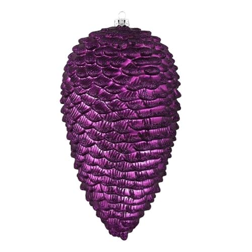 Casafoyer 7” Plum Matte Glitter Pinecone 4/Bag - (Pack Of 2)