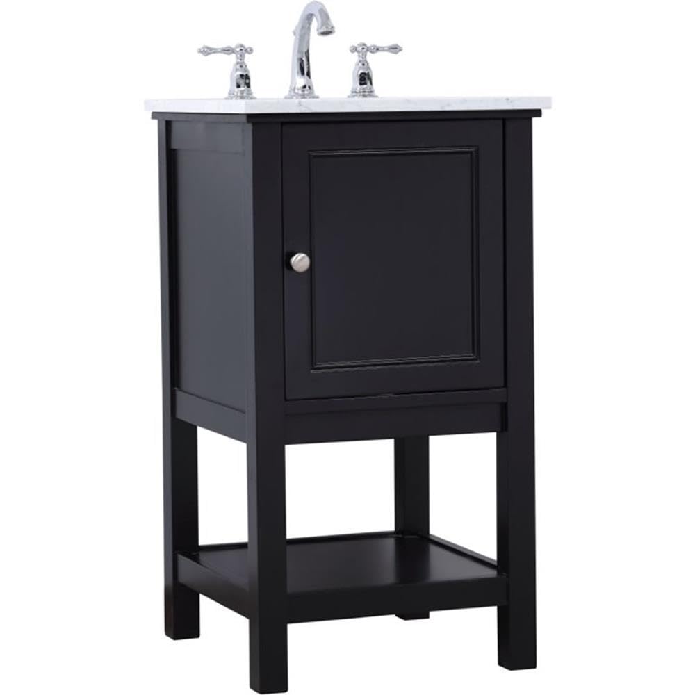 Elegant Decor Metropolis 19' Single Marble Top Bathroom Vanity In Black