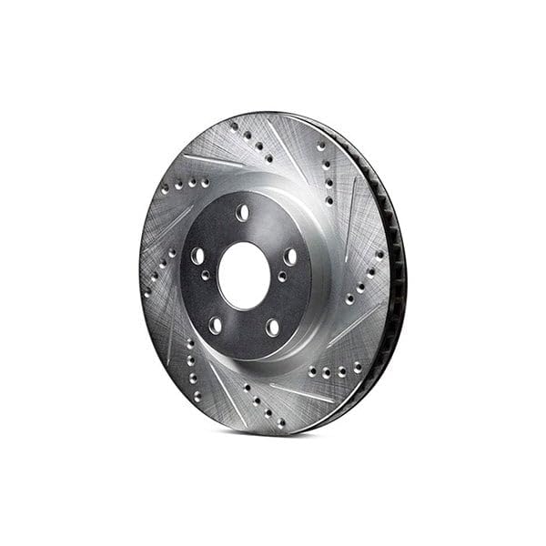 R1 Concepts Brake Rotor Drilled and Slotted Silver EDZ-54304R