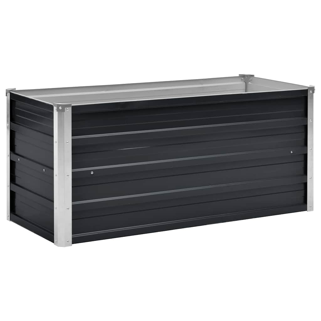 vidaXL Garden Raised Bed Galvanized Steel 157.5x31.5"x30.3" Anthracite"