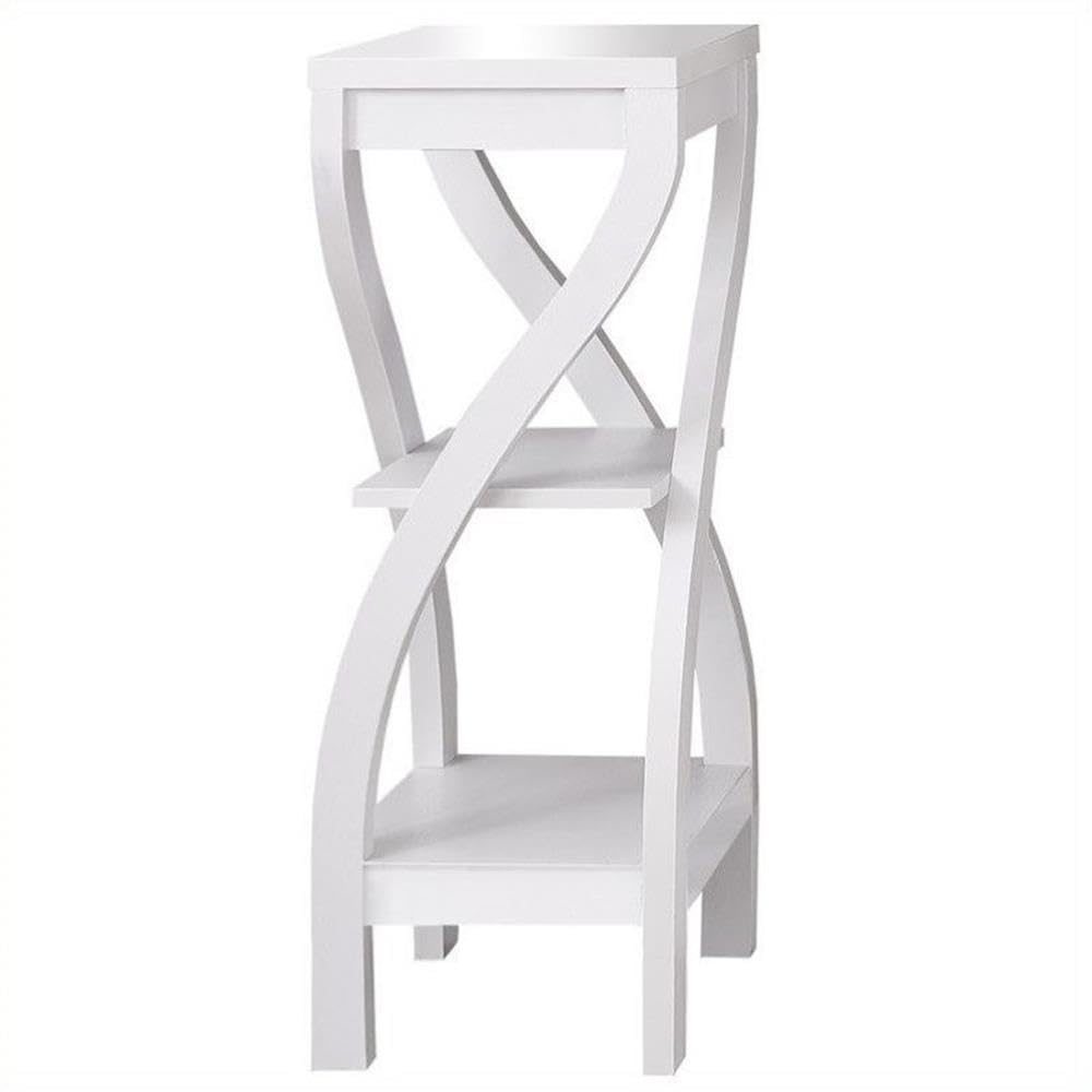 Accent Table, Side, End, Plant Stand, Square, Living Room, Bedroom, Laminate, White, Contemporary, Modern