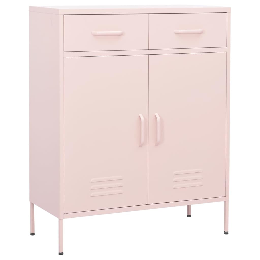 vidaXL Storage Cabinet Pink 31.5x13.8"x40" Steel"