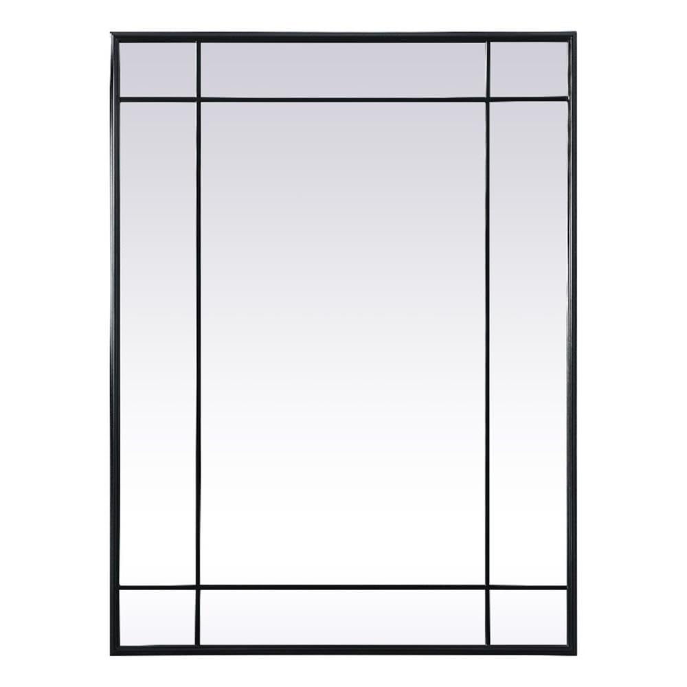 French Panel Wall Mirror 30x40 Inch In Black