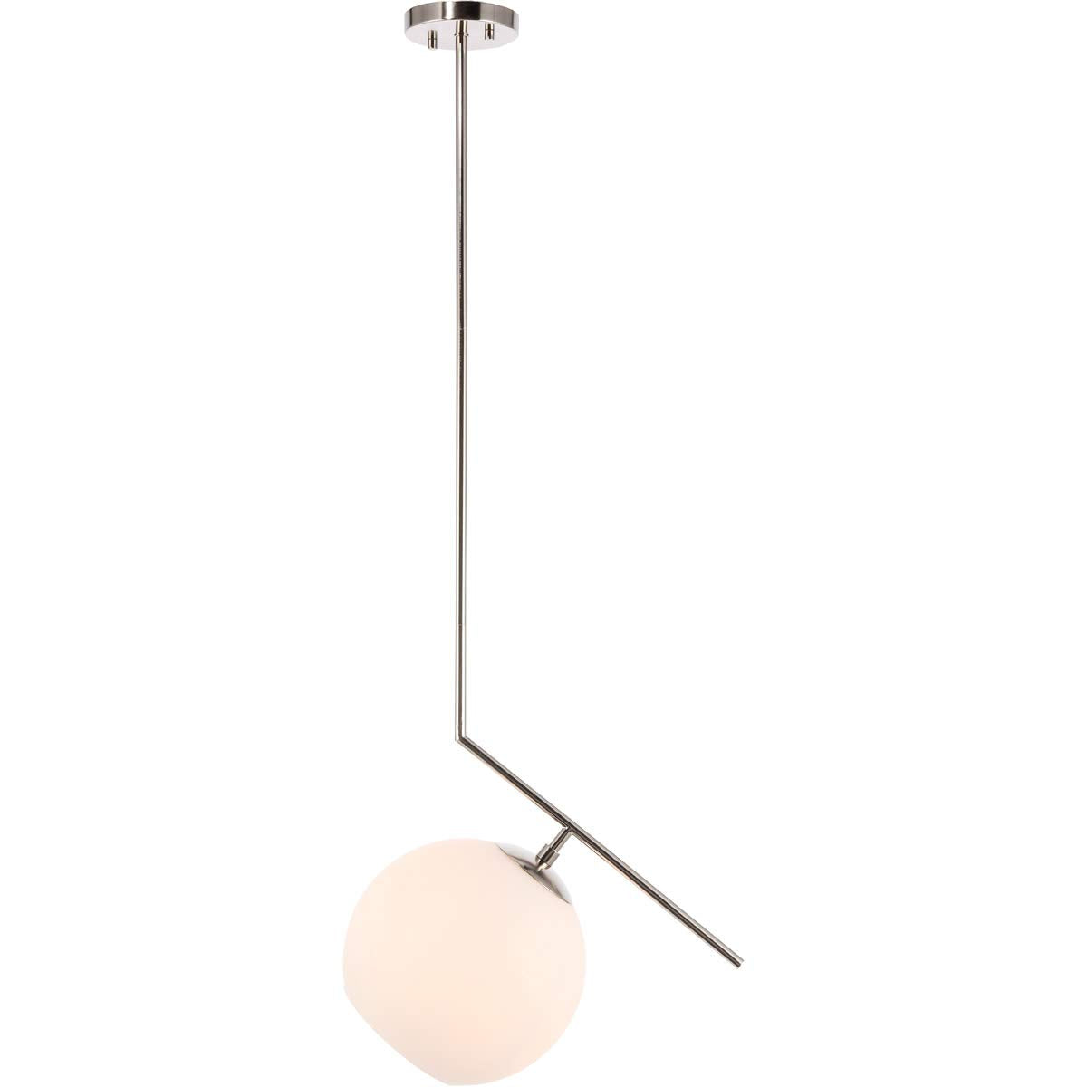 Ryland 1 light Chrome and Frosted White glass pendant