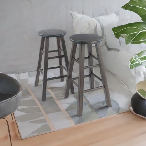 Casafoyer Wooden Stool Set of 2 | Various Heights and Finishes | Suitable for Bar and Counter use (16274VV)