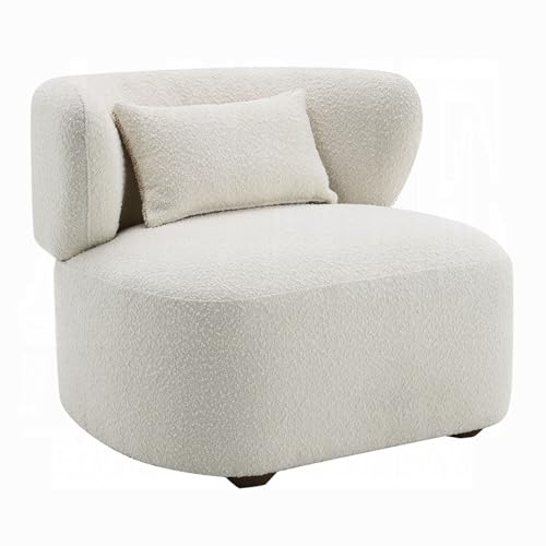 Remus Accent Oversize Chair, Beige Boucle, Round Curved Backrest