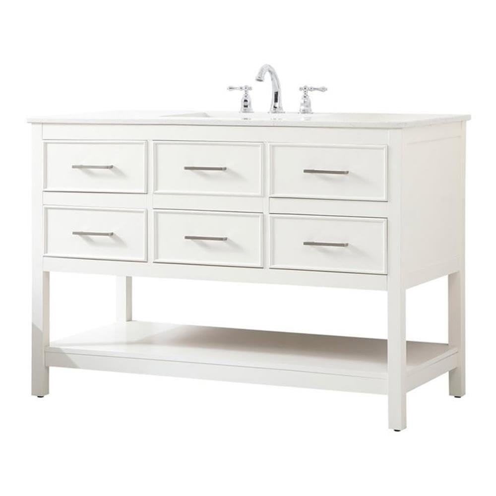 Elegant Decor Sinclaire 48 Aluminum Alloy & Mdf Single Bathroom Vanity In White