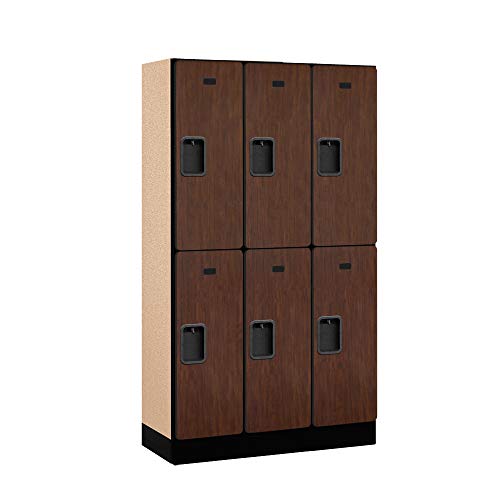 Casafoyer 12 Wide Double Tier Designer Wood Locker - 3 Wide - 5 Feet High - 15 Inches Deep - Mahogany - (Pack Of 2)"
