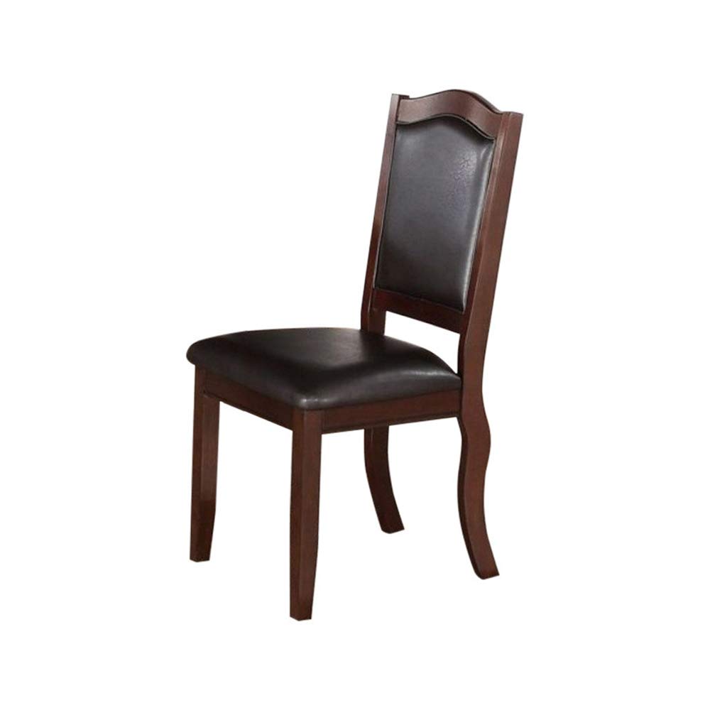 Contemporary Rubber Wood Dining Chair, Set Of 2, Brown And Black