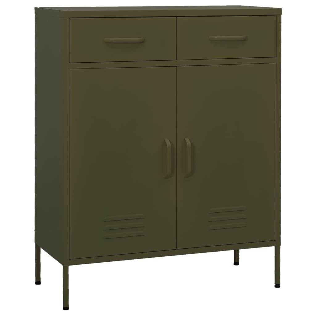 vidaXL Storage Cabinet Olive Green 31.5x13.8"x40" Steel"