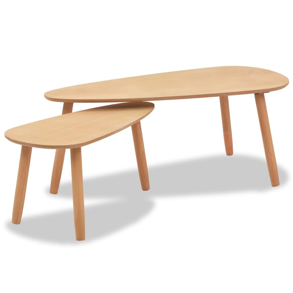 vidaXL Coffee Table Set 2 Pieces Solid Pinewood Brown