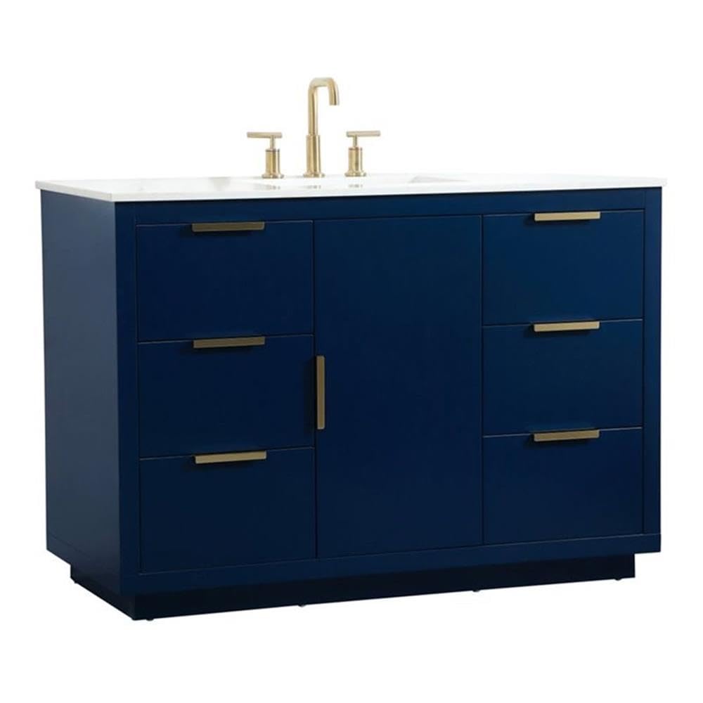 Elegant Decor Blake 48 Aluminum Alloy Mdf Single Bathroom Vanity In Blue