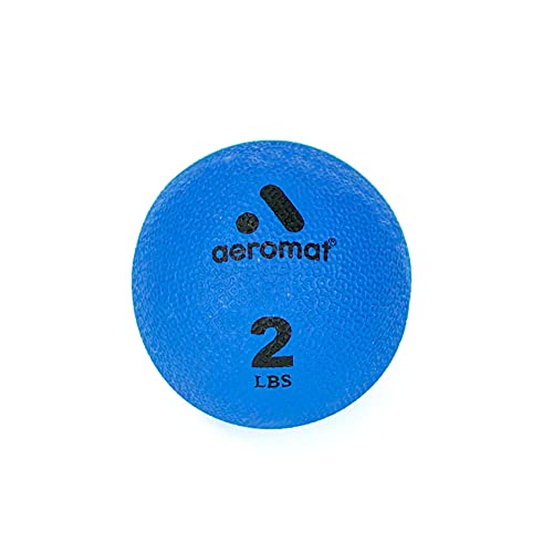 Aeromat Versatile Textured Surface 3.5 Petite Weighted Ball For Yoga / Pilates Practice, 2 Lbs, Blue