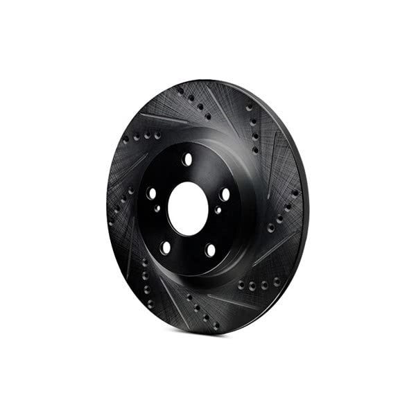 R1 Concepts Brake Rotor Drilled and Slotted Black ECB-39002R