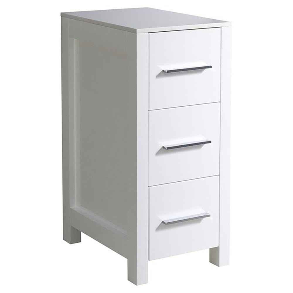 Fresca Bath Torino Bathroom Linen Side Cabinet, 12, White