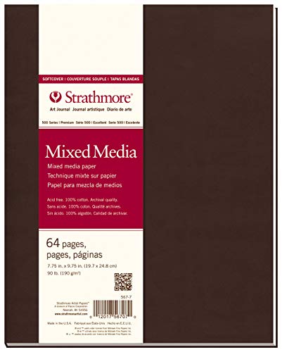 Strathmore 567-7-1 Softcover Mixed Media Art Journal, 7.75 X 9.75, White, 64 Pages