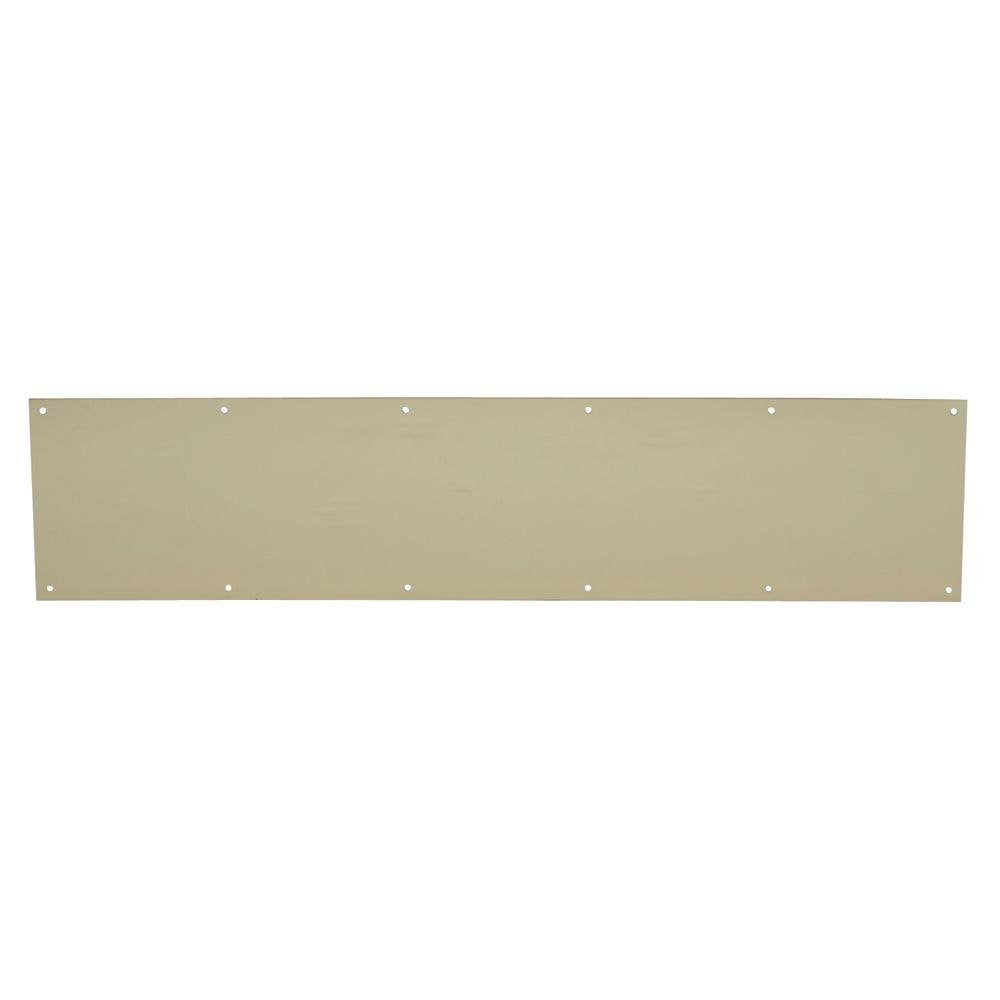 Schlage Lock Company Sc8400Pa3 6X34 Hb Ives Kick Plate 6 X 34 Bright Brass Finish Aluminum For Use On Wood Or Metal Doors