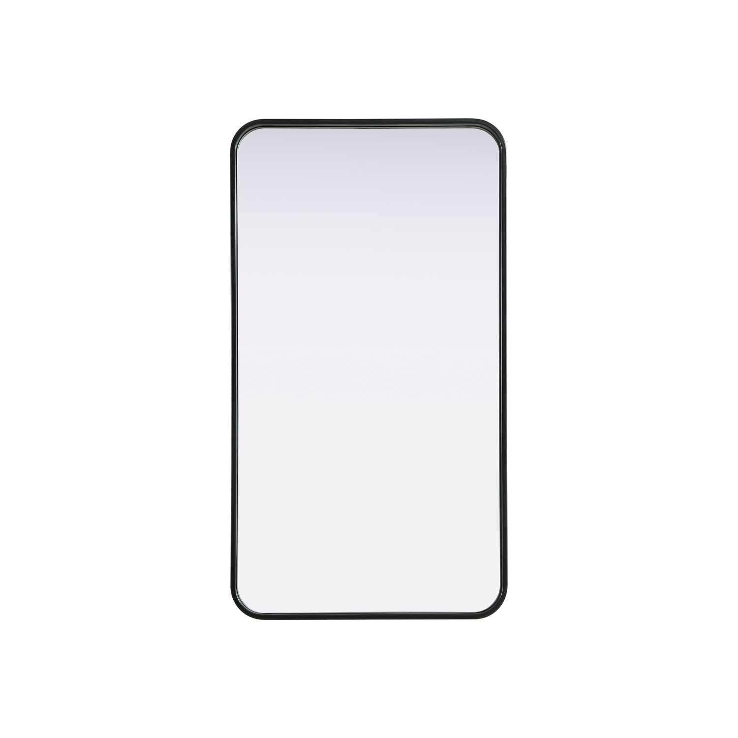 Contour Metal Rectangle Mirror 20x36 in Black