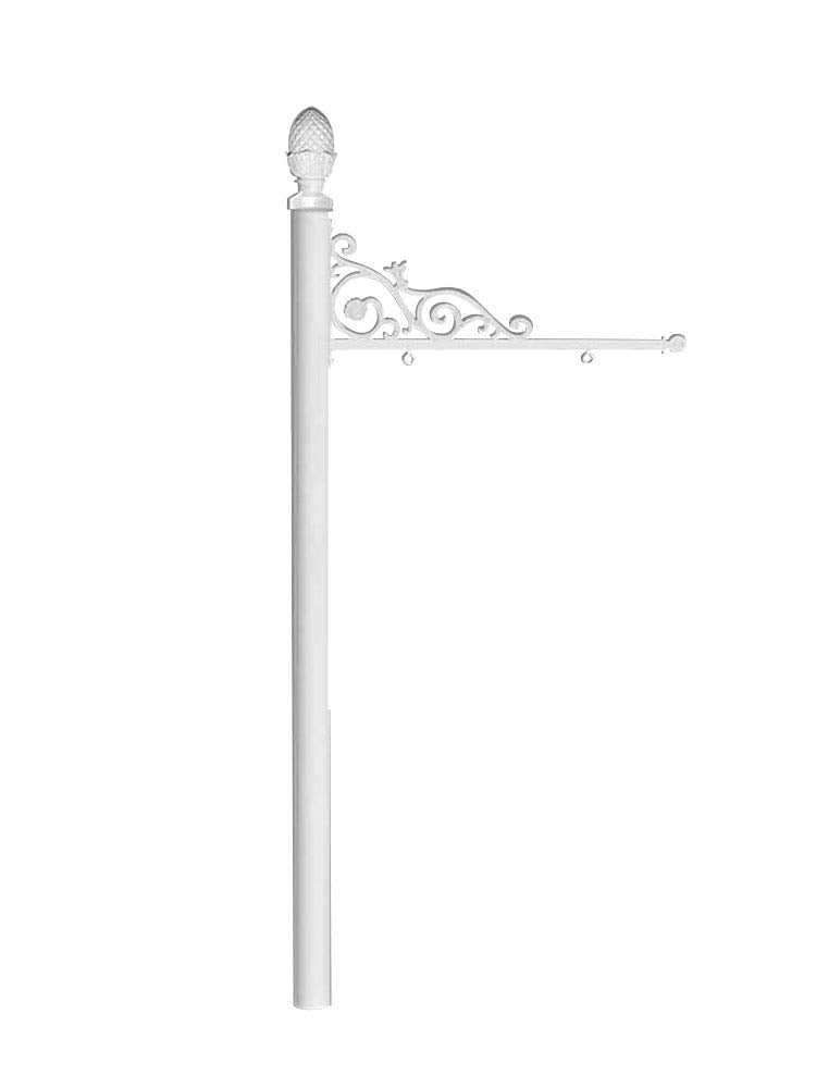 Prestige Real Estate Sign System with Pineapple Finial, NO BASE in White color