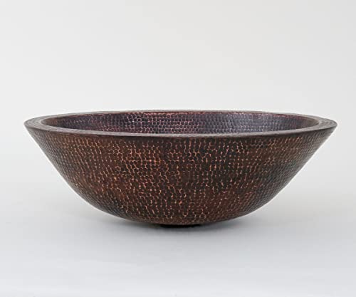 INNOVA COPPER OVAL VESSEL SINK DOUBLE WALL 17X12.5X5.5 G18 DARK BROWN LIGHT
