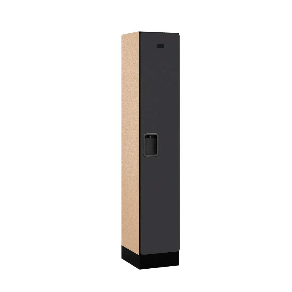 12 Wide Single Tier Designer Wood Locker - 1 Wide - 5 Feet High - 15 Inches Deep - Black