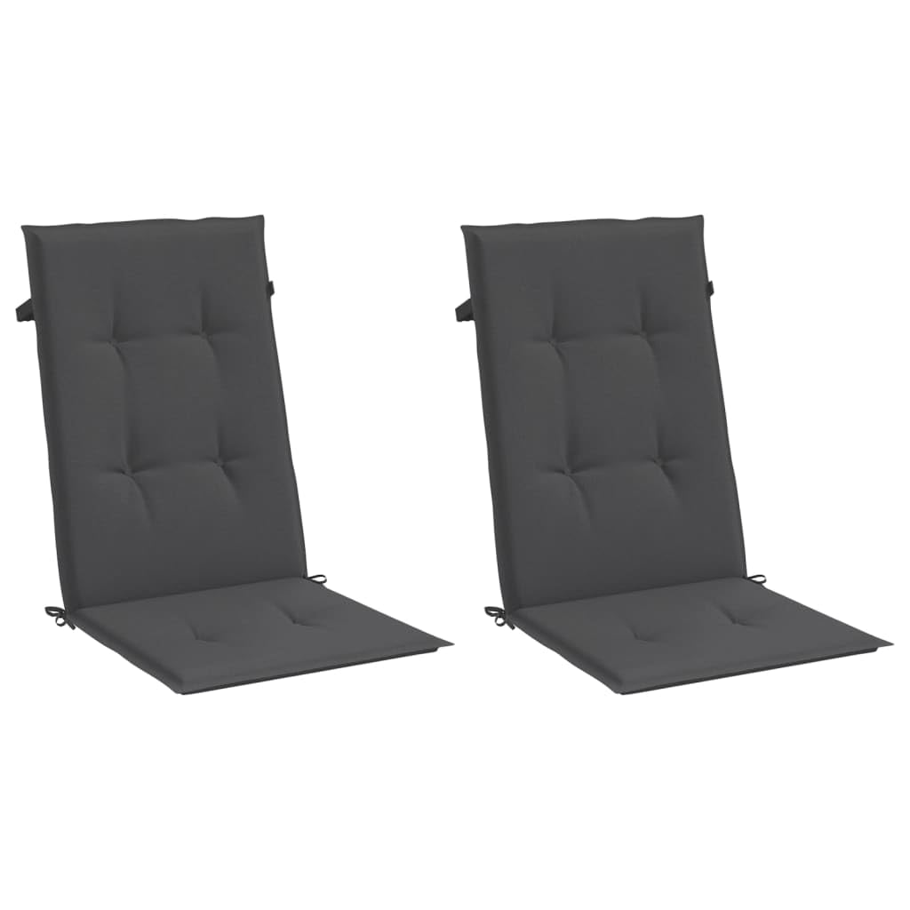 vidaXL Highback Chair Cushions 6 pcs Melange Anthracite 47.2x19.7"x1.6" Fabric"