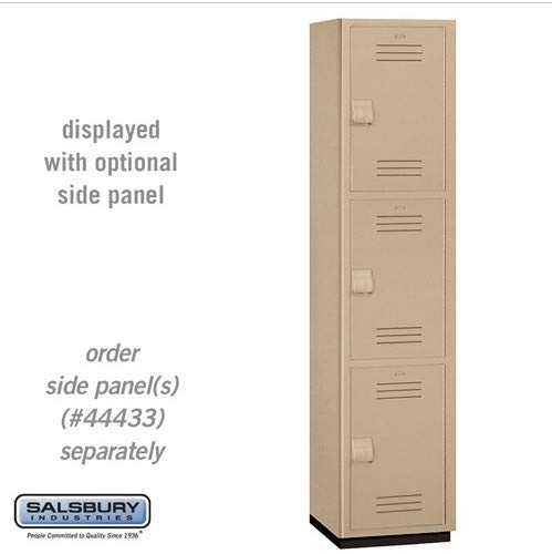 18 Wide Triple Tier Heavy Duty Plastic Locker - 1 Wide - 6 Feet High - 18 Inches Deep - Tan