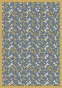 Joy Carpets Kaleidoscope Dragonflies 78 x 109??Indoor Area Rug in Color Blue