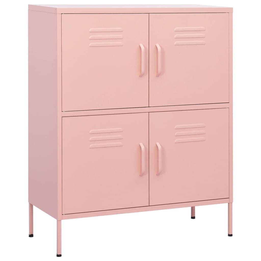 vidaXL Storage Cabinet Pink 31.5x13.8"x40" Steel"