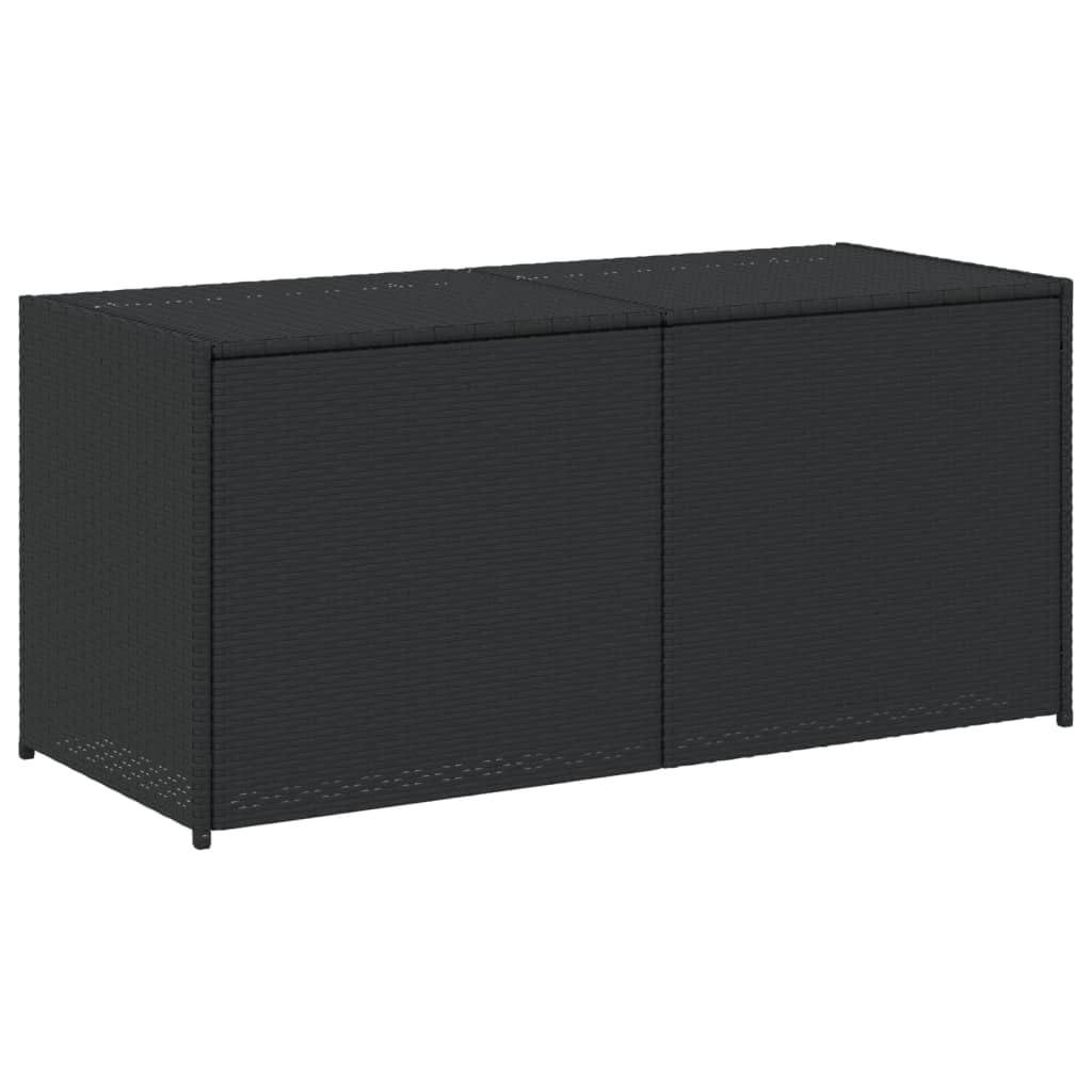 vidaXL Garden Storage Box Black 74.8 Gal Poly Rattan