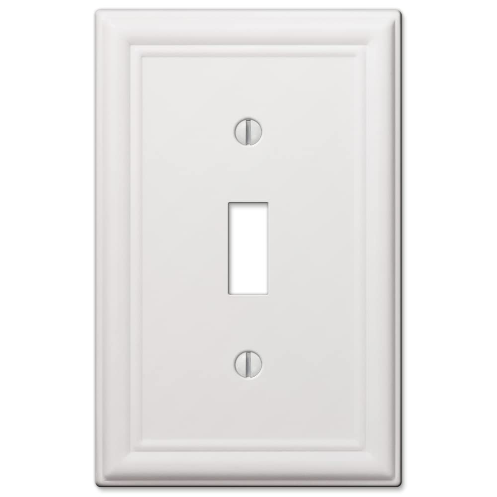 Amerelle 149Tw Chelsea Wallplate, 1 Toggle, Steel, White, 1-Pack