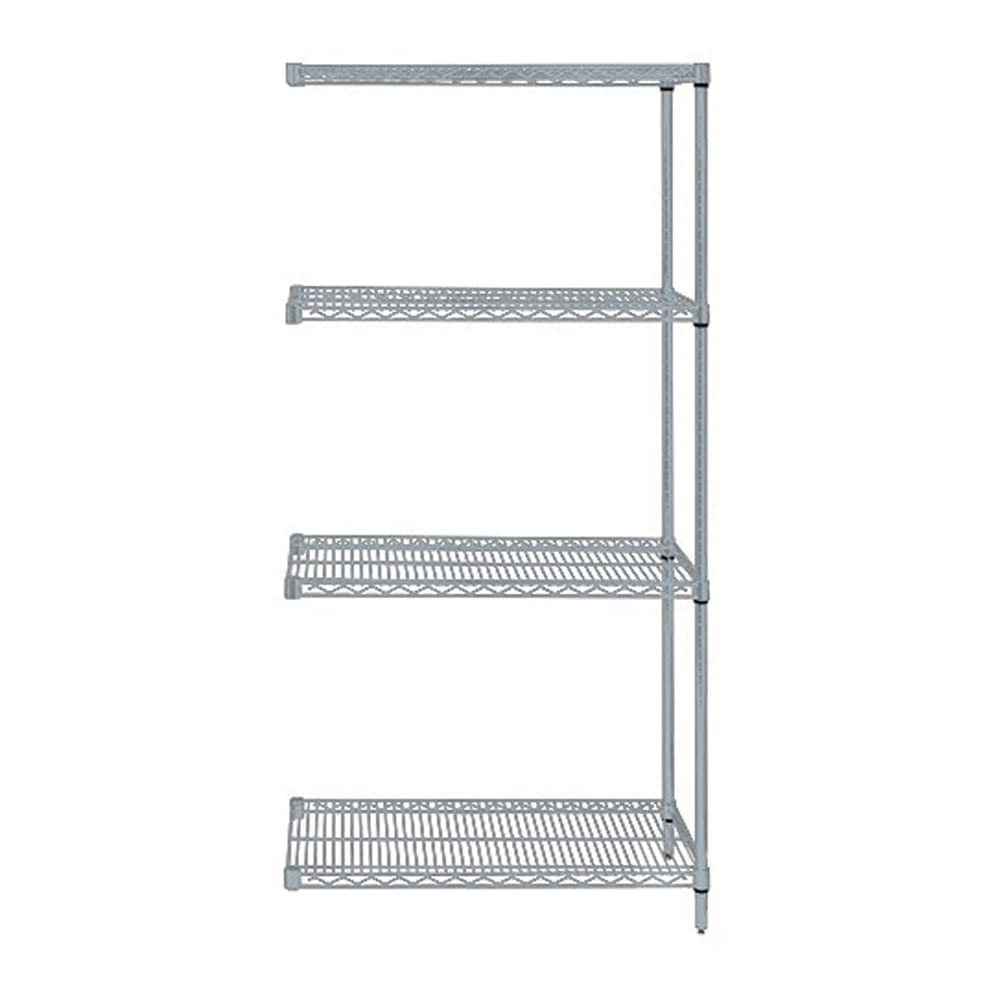 Quantum Storage Systems Quantum Wire Shelving 4 Shelf Add-On Units, 24 x 72??x 74??- Gray Epoxy