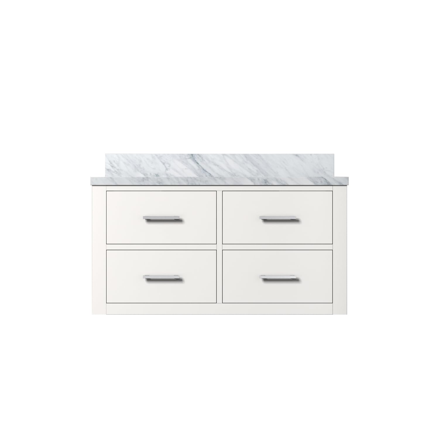 Castor 36 in W x 22 in D White Double Bath Vanity and Carrara Marble Top