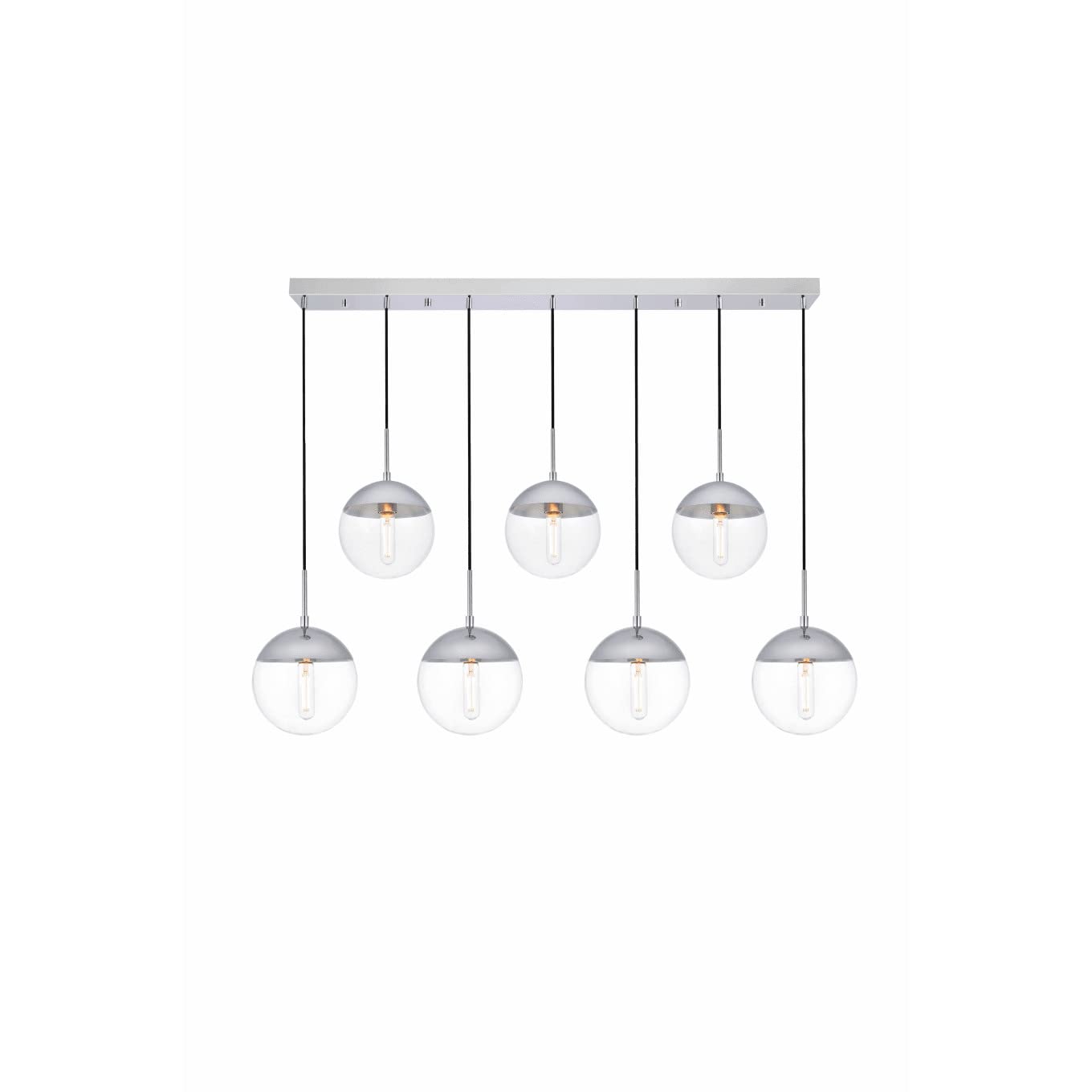 Eclipse 7 Lights Chrome Pendant With Clear Glass