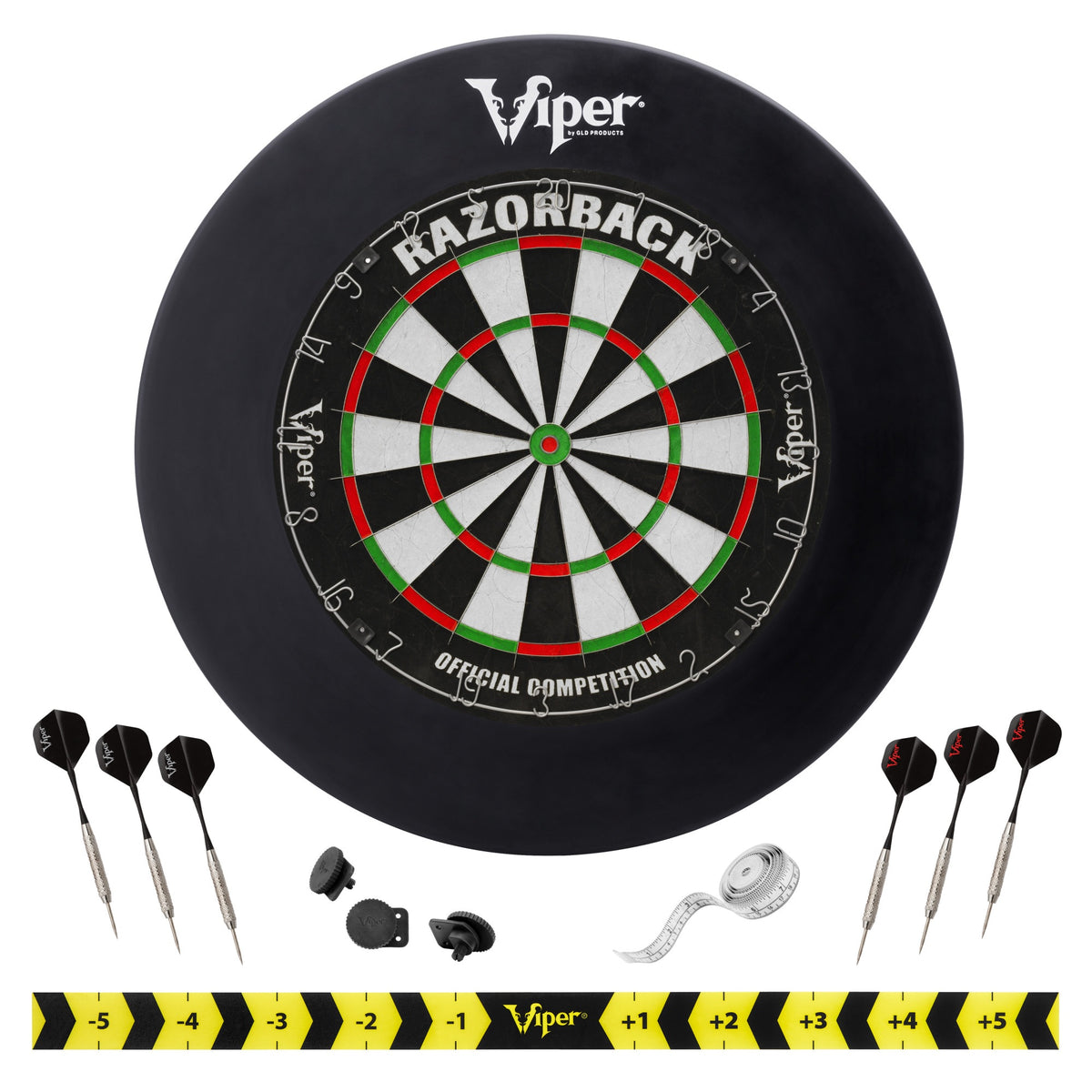 Viper Razorback Sisal Dartboard, Two Sets Starter Darts, Viper Guardian Black