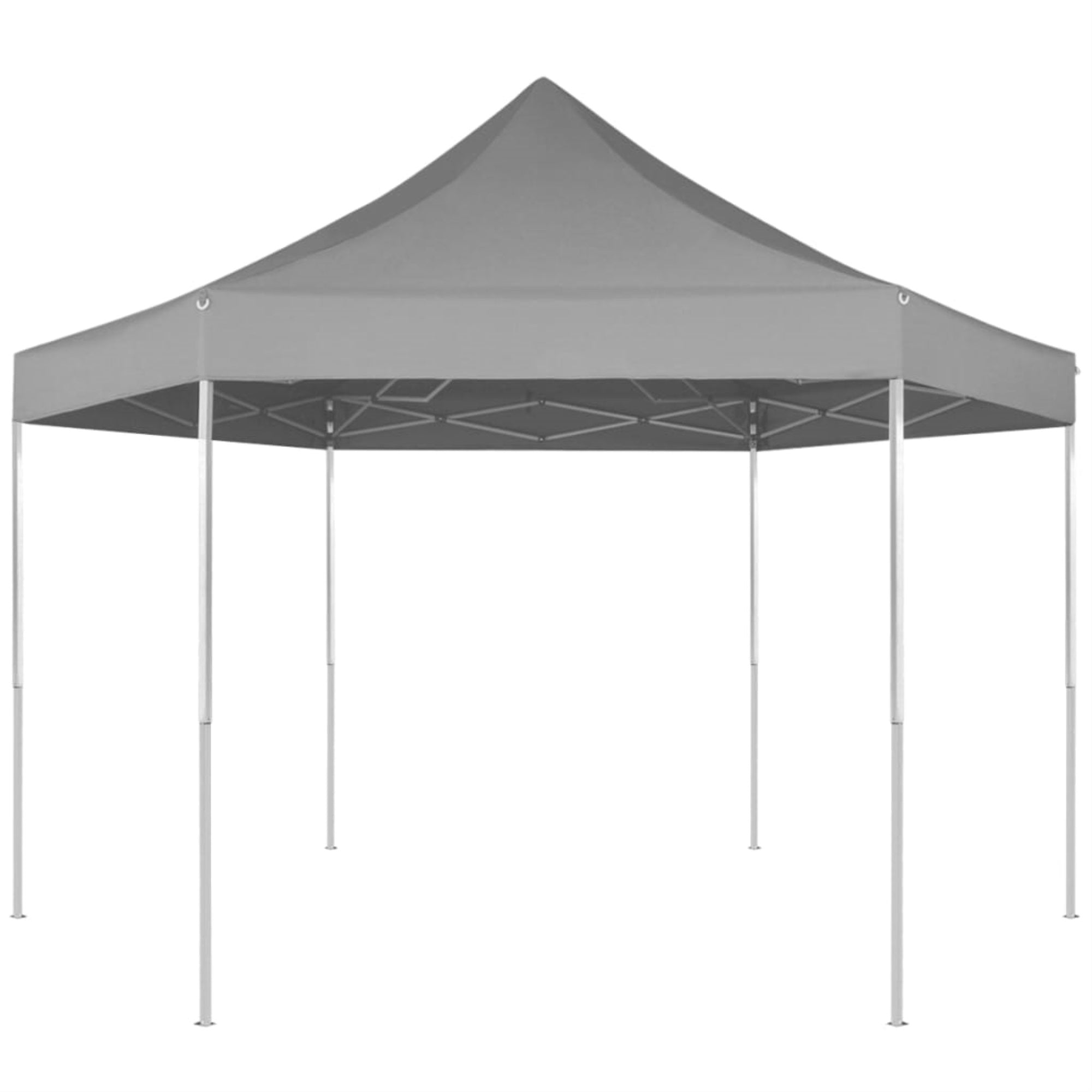 Vidaxl Hexagonal Pop-Up Foldable Marquee Gray 11.8'X10.2'