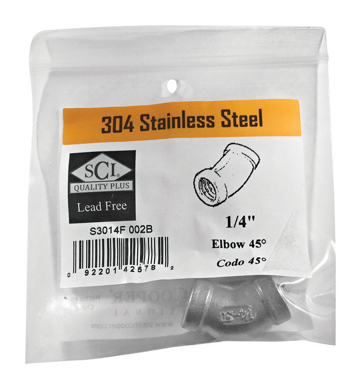 Female Elbow 45 1/4 Ss (Pack Of 1)