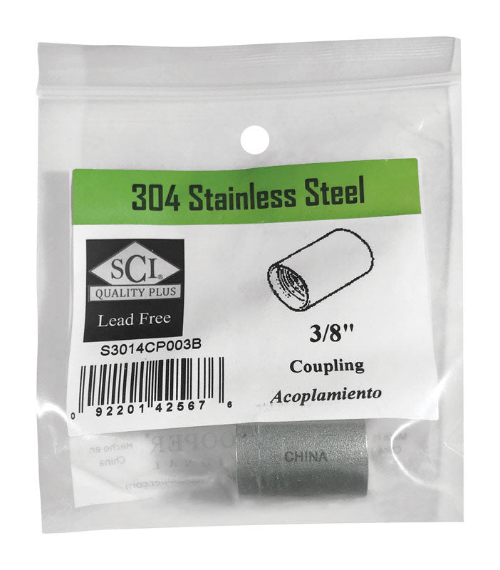 Female Coupling 3/8 Ss (Pack Of 1)